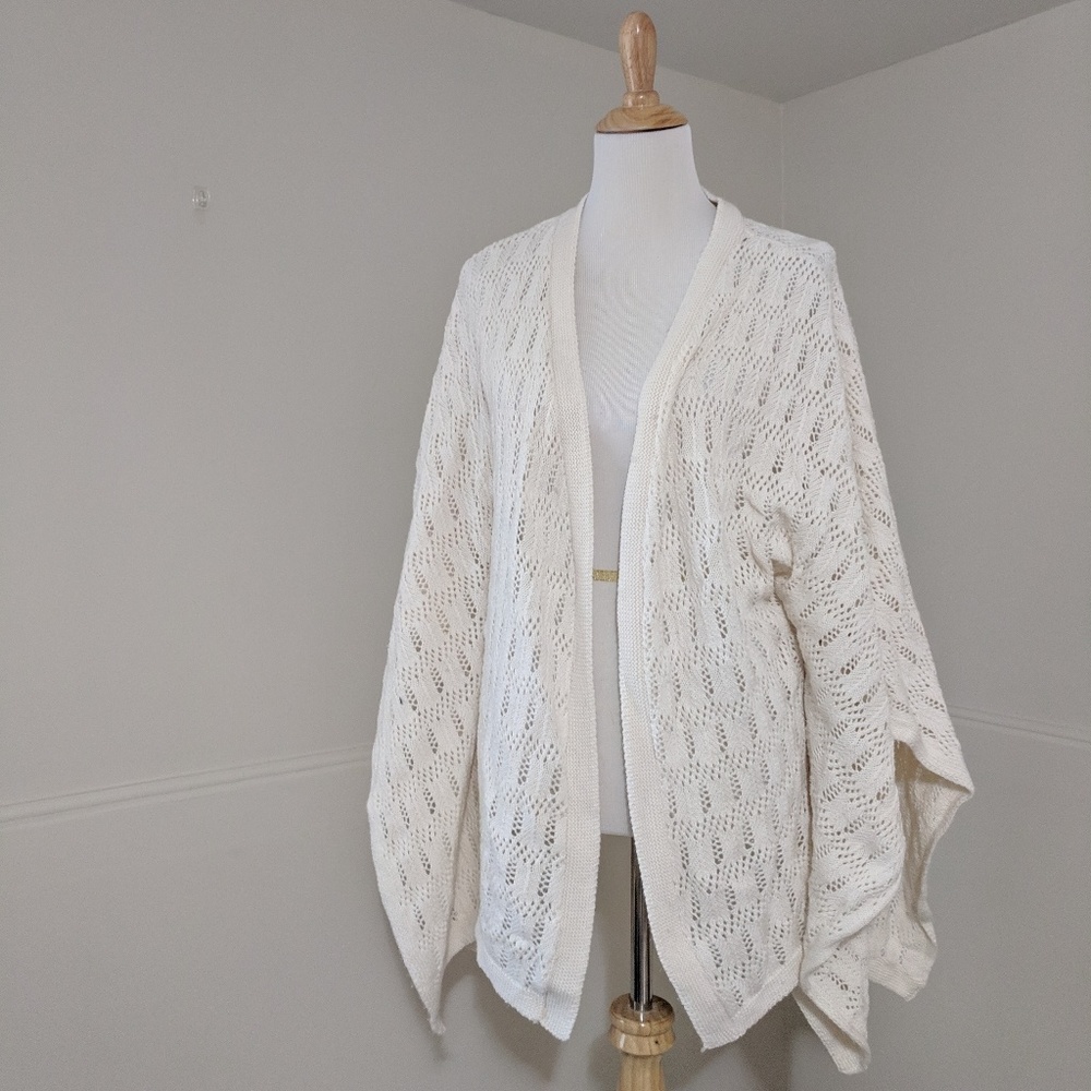ASOS Cream Open Front Cocoon Cardigan Sweater